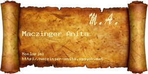 Maczinger Anita névjegykártya