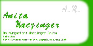 anita maczinger business card